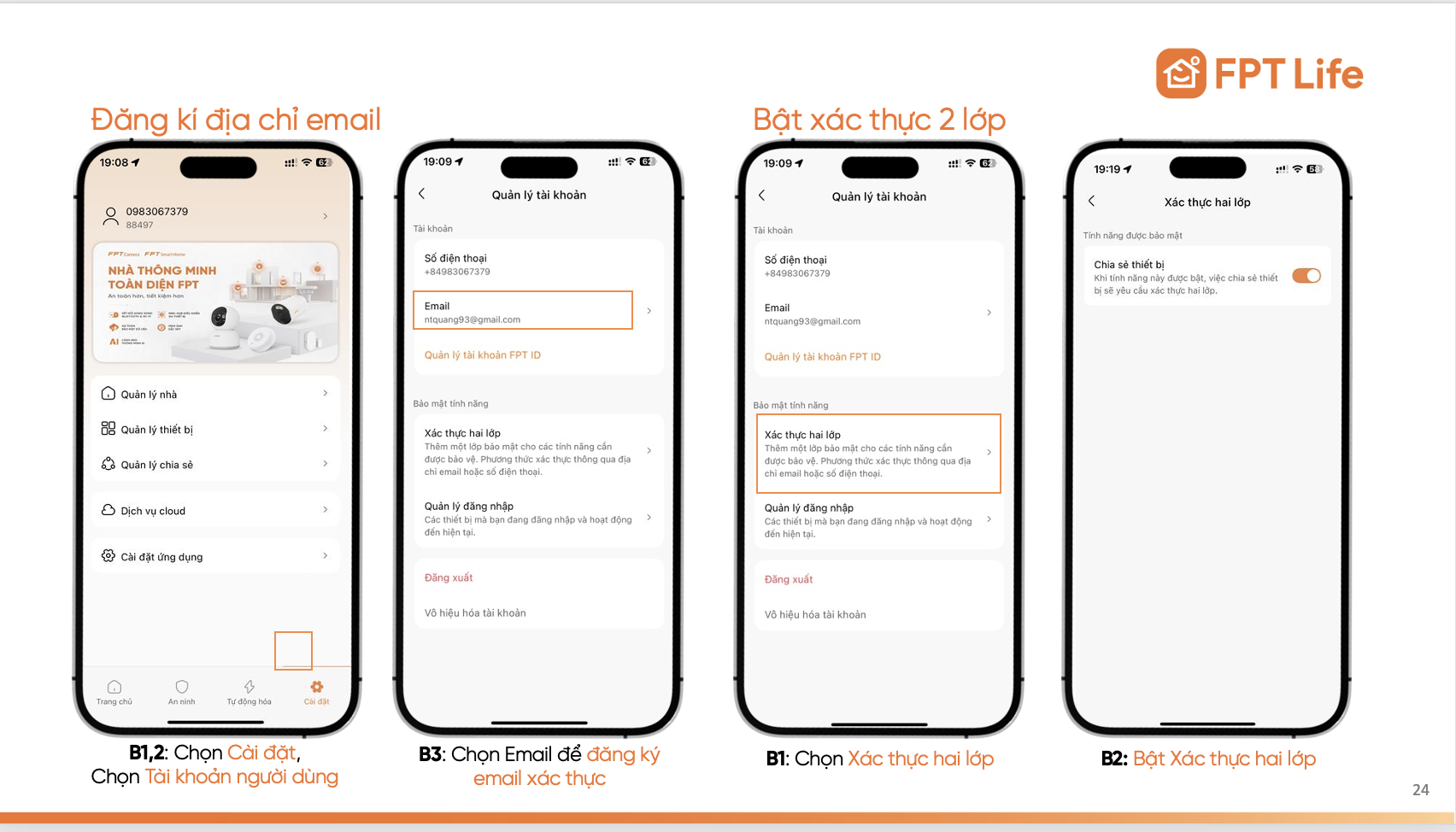 Xác thực tài khoản FPT Life